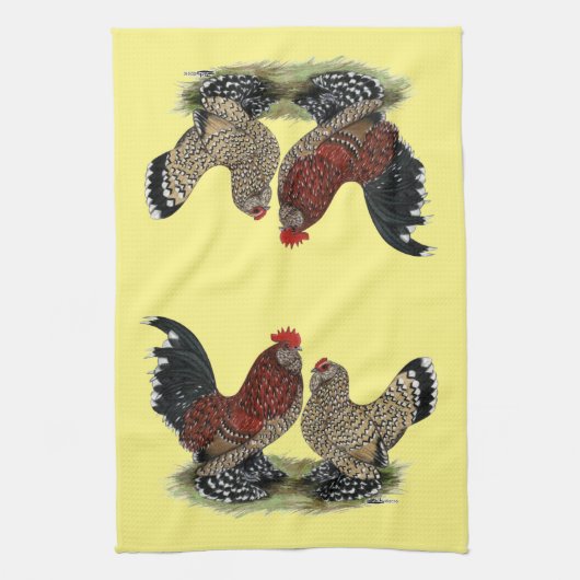 D'Uccle Bantams: Mille Fleur Theedoek (Verticaal)