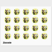 D'Uccles Four Roosters Ronde Sticker (Vel)