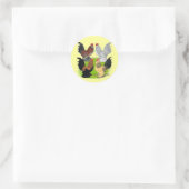D'Uccles Four Roosters Ronde Sticker (Tas)