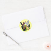 D'Uccles Four Roosters Ronde Sticker (Envelop)