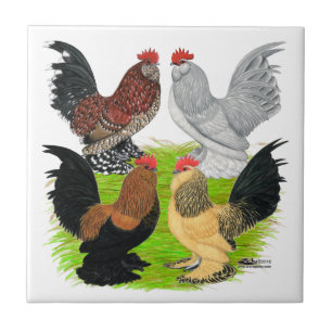D'Uccles Four Roosters Tegeltje