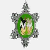 D'Uccles Six Hens Tin Sneeuwvlok Ornament (Links)