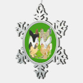 D'Uccles Six Hens Tin Sneeuwvlok Ornament (Rechts)