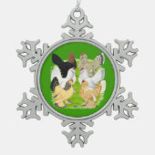 D'Uccles Six Hens Tin Sneeuwvlok Ornament (Voorkant)