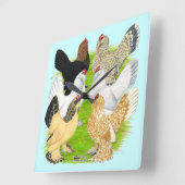 D'Uccles Six Hens Vierkante Klok (Hoek)