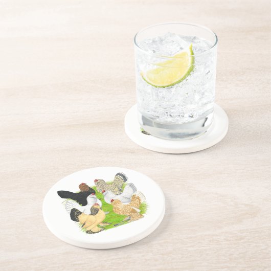 D'Uccles Six Hens Zandsteen Onderzetter (Zijkant)