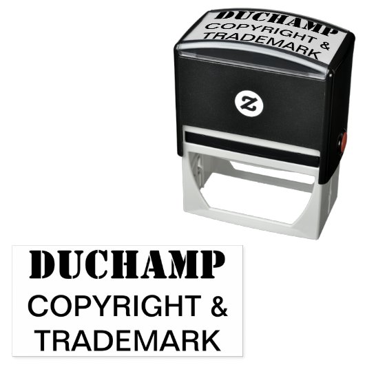 Duchamp, Copyright & Handelsmerk Rubber Stamp Zelfinktende Stempel (In situ)