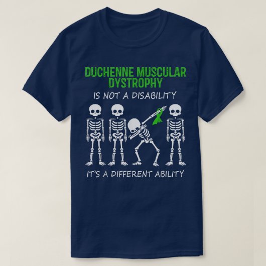 Duchenne Musculair Dystrofie Afbrekend skelet Ribb T-shirt (Design voorkant)