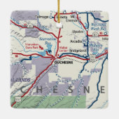 Duchesne Utah Map Keramisch Ornament (Achterkant)