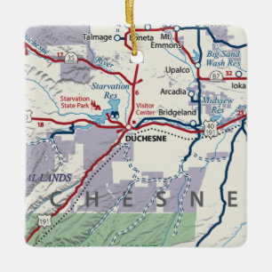 Duchesne Utah Map Keramisch Ornament