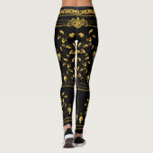 Duchess Gold Leaf Chain Lion Embleem Black Riding Leggings (Achterkant)