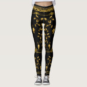 Duchess Gold Leaf Chain Lion Embleem Black Riding Leggings (Voorkant)