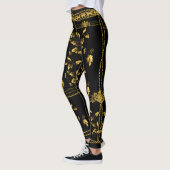 Duchess Gold Leaf Chain Lion Embleem Black Riding Leggings (Links)