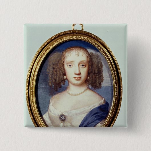 Duchess of Orleans, c.1665 Vierkante Button 5,1 Cm (Voorkant)