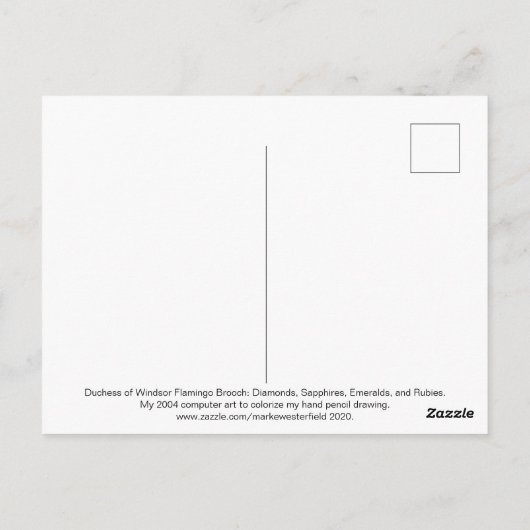 Duchess of Windsor Flamingo Brooch Briefkaart (Achterkant)