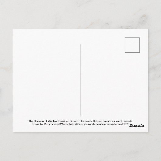 Duchess of Windsor Flamingo Brooch Briefkaart (Achterkant)