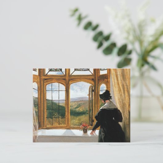 Duchess van Abercorn die uit een raam kijkt Briefkaart (Staand voorkant)