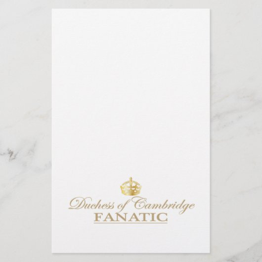 Duchess van Cambridge Fanatic Briefpapier (Voorkant)