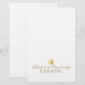 Duchess van Cambridge Fanatic Briefpapier (Voorkant / Achterkant)