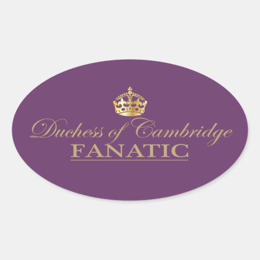 Duchess van Cambridge Fanatic Ovale Sticker (Voorkant)