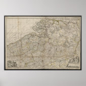 Duchy of Brabant with Adjacent Provinces Map, 1712 Poster (Voorkant)
