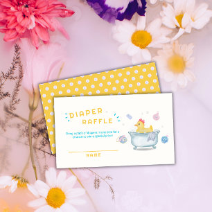 Duck A Dub Dub badkuip luier raffle baby shower Informatiekaartje