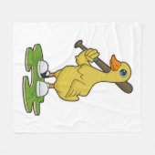 Duck aan Baseball met honkbalknuppel Fleece Deken (Voorkant (Horizontaal))
