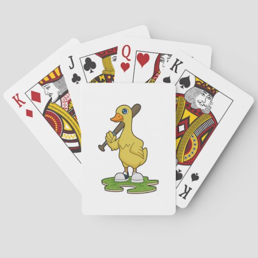 Duck aan Baseball met honkbalknuppel Pokerkaarten (Achterkant)
