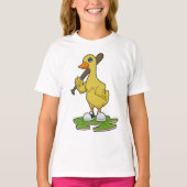 Duck aan Baseball met honkbalknuppel T-shirt (Voorkant)