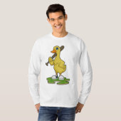 Duck aan Baseball met honkbalknuppel T-shirt (Voorkant volledig)