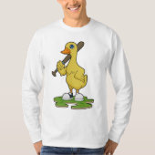 Duck aan Baseball met honkbalknuppel T-shirt (Voorkant)