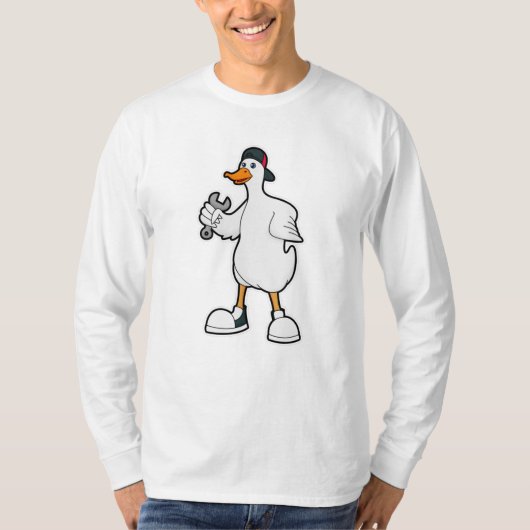 Duck als ambachtsman met tool & Pet T-shirt (Voorkant)
