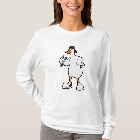Duck als ambachtsman met tool & Pet T-shirt (Voorkant)
