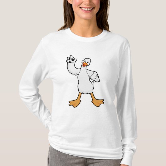 Duck als Handbalspeler met Handball T-shirt (Voorkant)