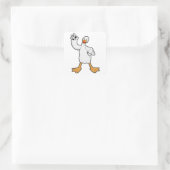 Duck als Handbalspeler met Handball Vierkante Sticker (Tas)