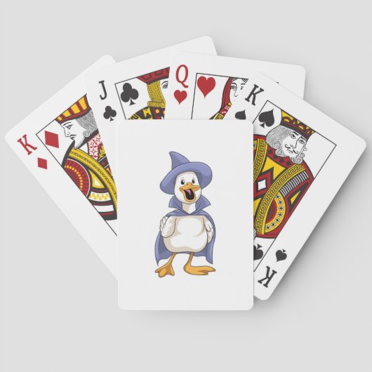 Duck als heks met Pet Pokerkaarten (Achterkant)