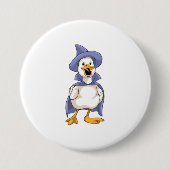 Duck als heks met Pet Ronde Button 7,6 Cm (Voorkant)