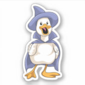 Duck als heks met Pet Sticker (Voorkant)