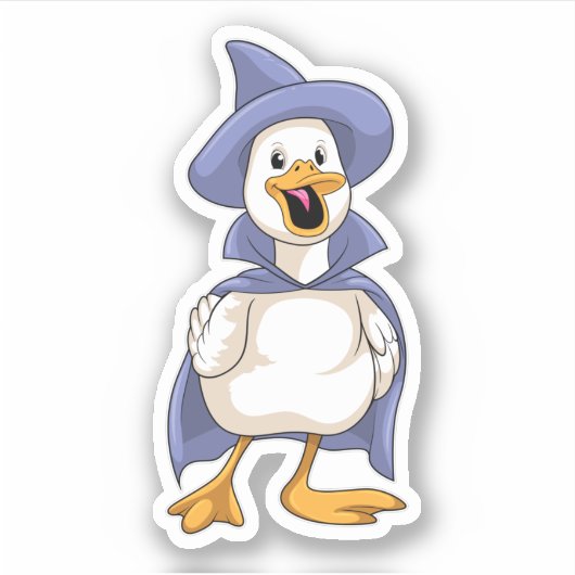 Duck als heks met Pet Sticker (Voorkant)