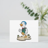 Duck als Hiker met rugzak Briefkaart (Staand voorkant)