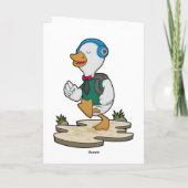 Duck als Hiker met rugzak Kaart (Achterkant)