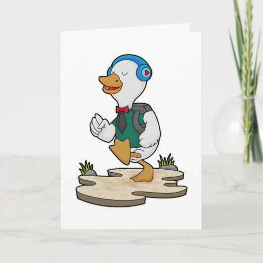 Duck als Hiker met rugzak Kaart (Voorkant)