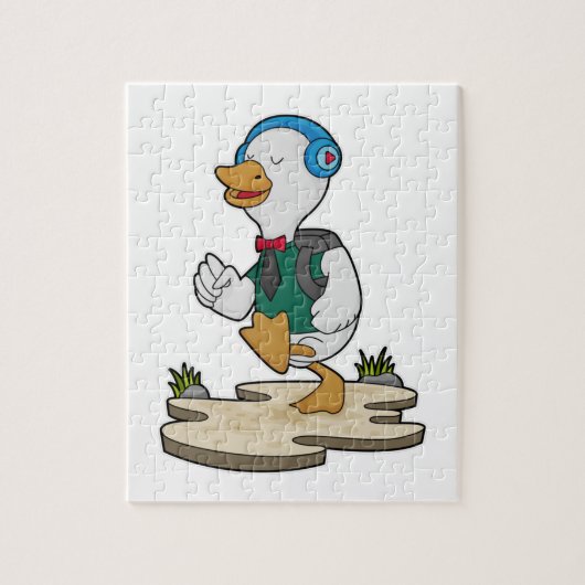 Duck als Hiker met rugzak Legpuzzel (Verticaal)