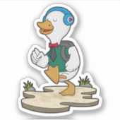 Duck als Hiker met rugzak Sticker (Voorkant)