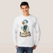 Duck als Hiker met rugzak T-shirt (Voorkant volledig)