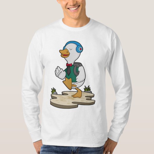 Duck als Hiker met rugzak T-shirt (Voorkant)