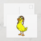 Duck als piloot met Pet & Goggles Briefkaart (Voorkant / Achterkant)
