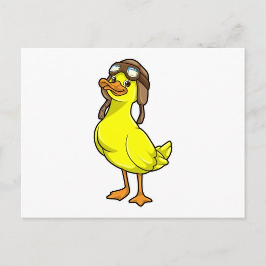 Duck als piloot met Pet & Goggles Briefkaart (Voorkant)