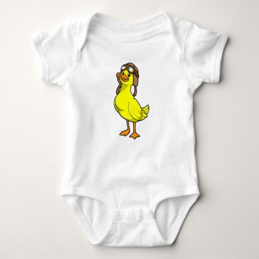 Duck als piloot met Pet & Goggles Romper (Voorkant)