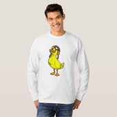 Duck als piloot met Pet & Goggles T-shirt (Voorkant volledig)